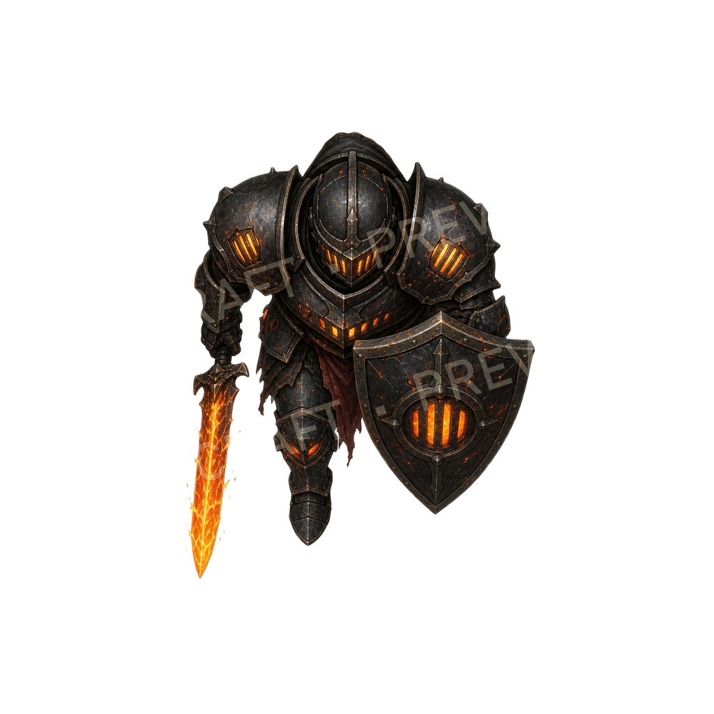 Bundle 30 15 Furnace Knight top-down token preview