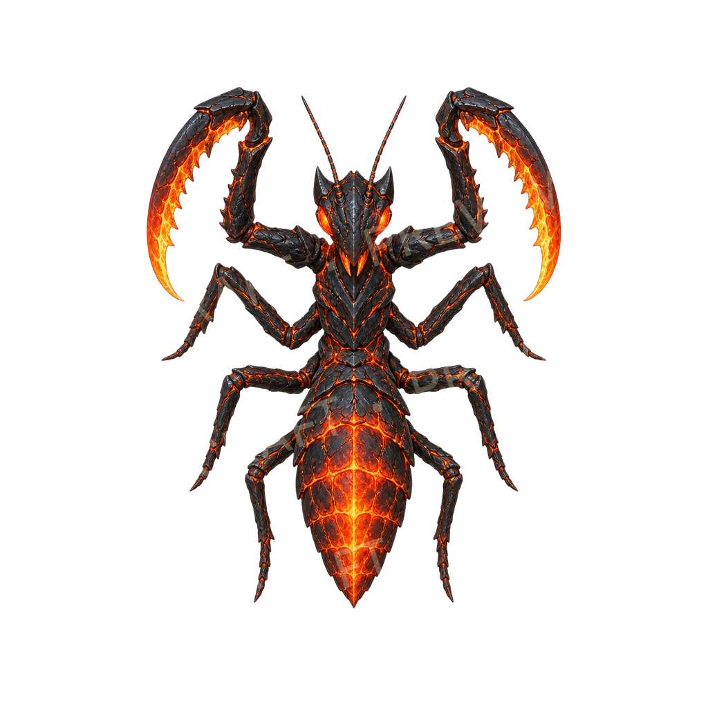 Bundle 30 30 Lava Mantis top-down token preview