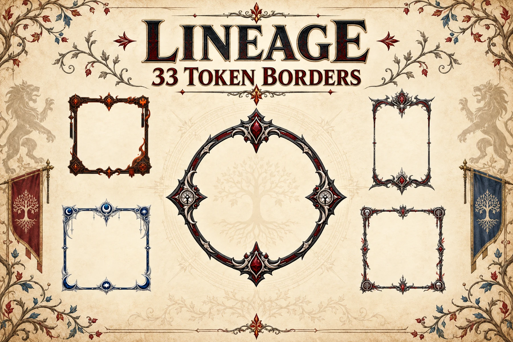 33 Lineage Token Borders