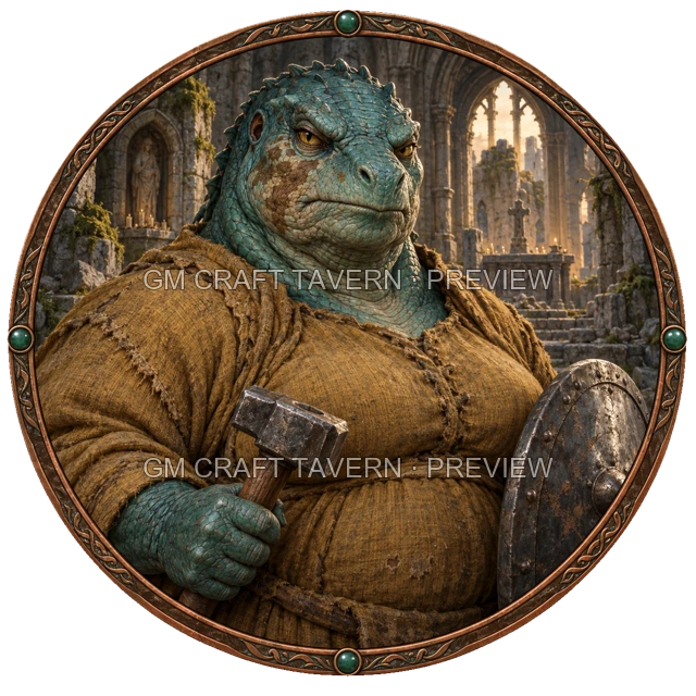Aperçu du token vu du dessus de Grom Mossridge - Paladin