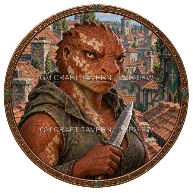 Aperçu du token vu du dessus de Grom Duskford - Roublard