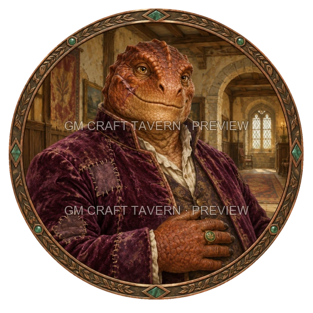 Varka Oakbend - aperçu de token de noble vu du dessus