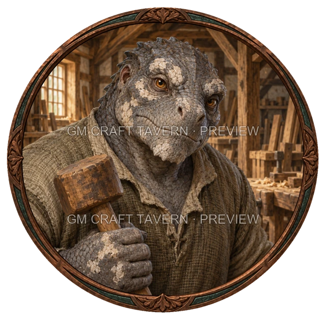 Morga Oakbend - aperçu de token d’artisan vu du dessus