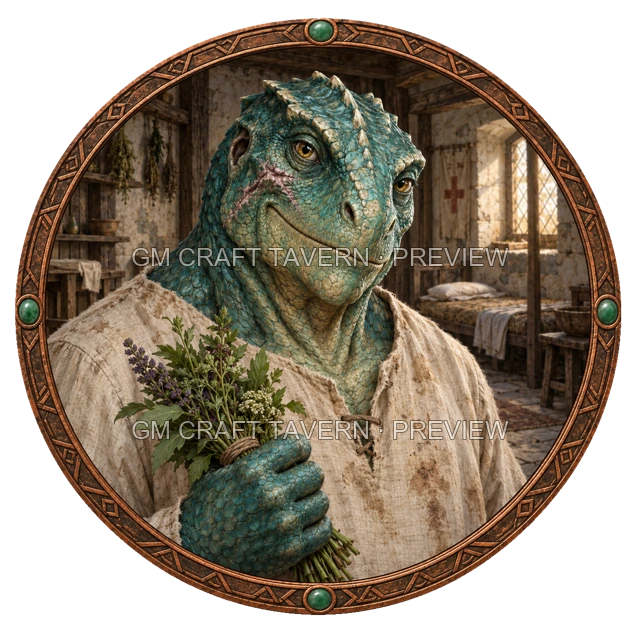 Morga Hillward - aperçu de token de paria vu du dessus