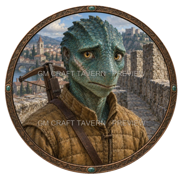 Besha Redcliff - aperçu de token de combattant vu du dessus