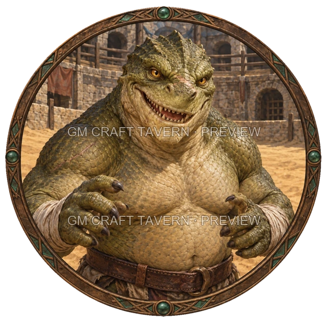 Morga Redcliff - aperçu de token de combattant vu du dessus