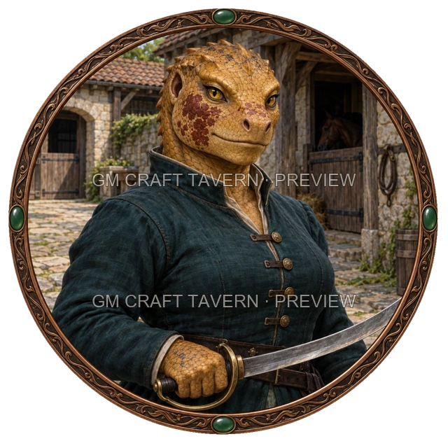 Grom Clearwell - aperçu de token de combattant vu du dessus