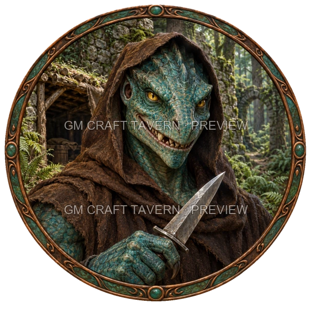 Aperçu de token de brigand de grand chemin vu du dessus