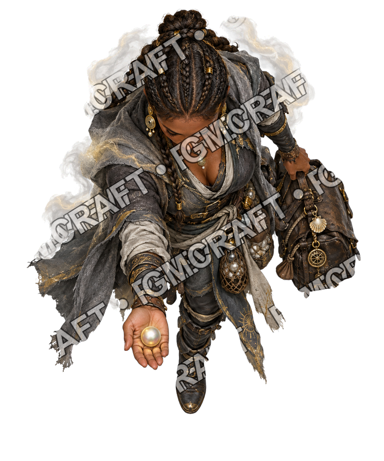 Pirate Ocean 0123 Pearl Seller Market Mist Topdown Token top-down token preview