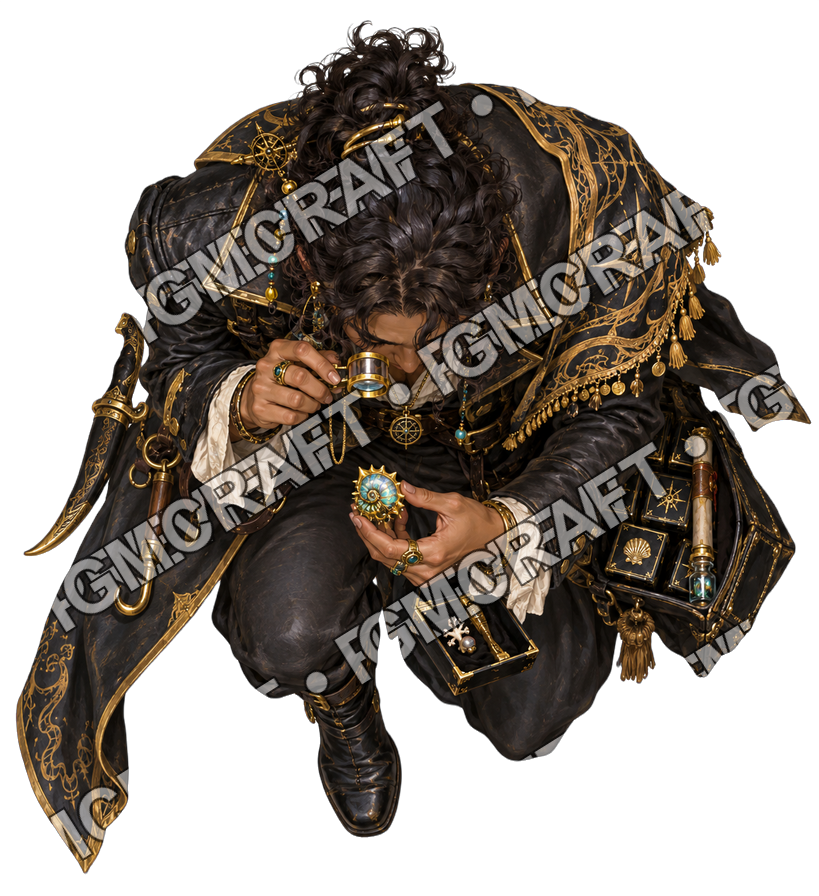 Pirate Ocean 0125 Hull Antique Dealer Display Window Light Topdown Token top-down token preview