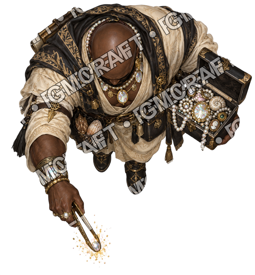 Pirate Ocean 0134 Mother Of Pearl Jeweler Ancient Dust Topdown Token top-down token preview