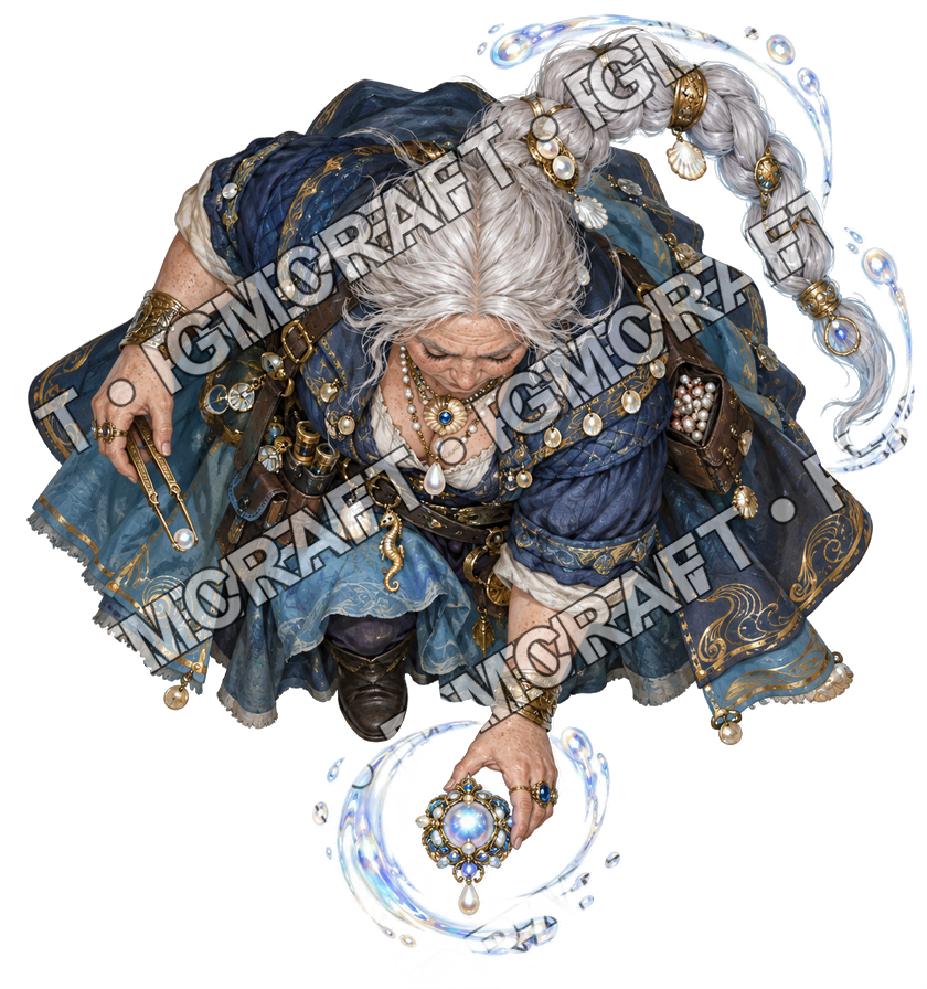 Pirate Ocean 0136 Mother Of Pearl Jeweler Water Reflections Topdown Token top-down token preview
