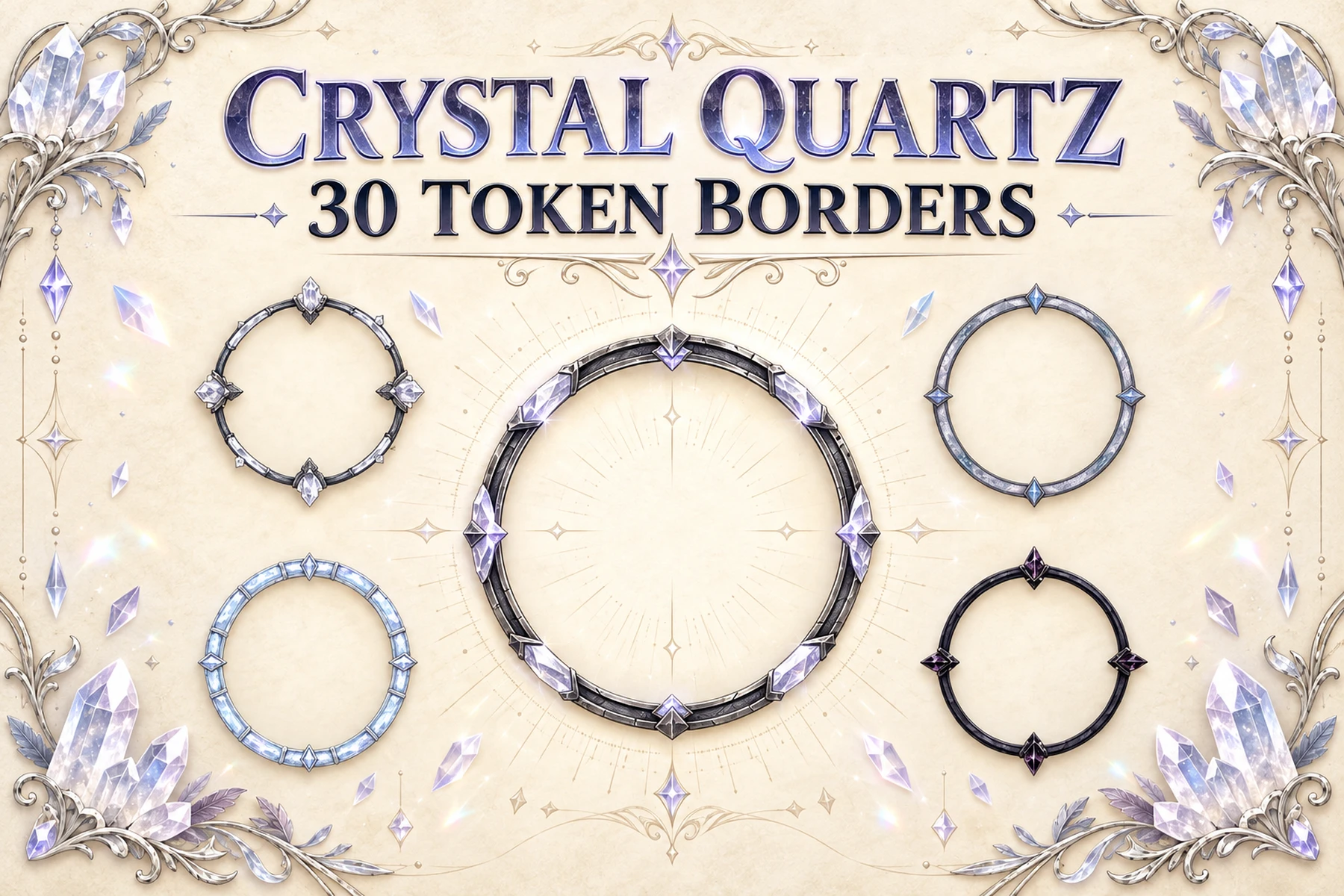 30 Crystal Quartz Token Borders