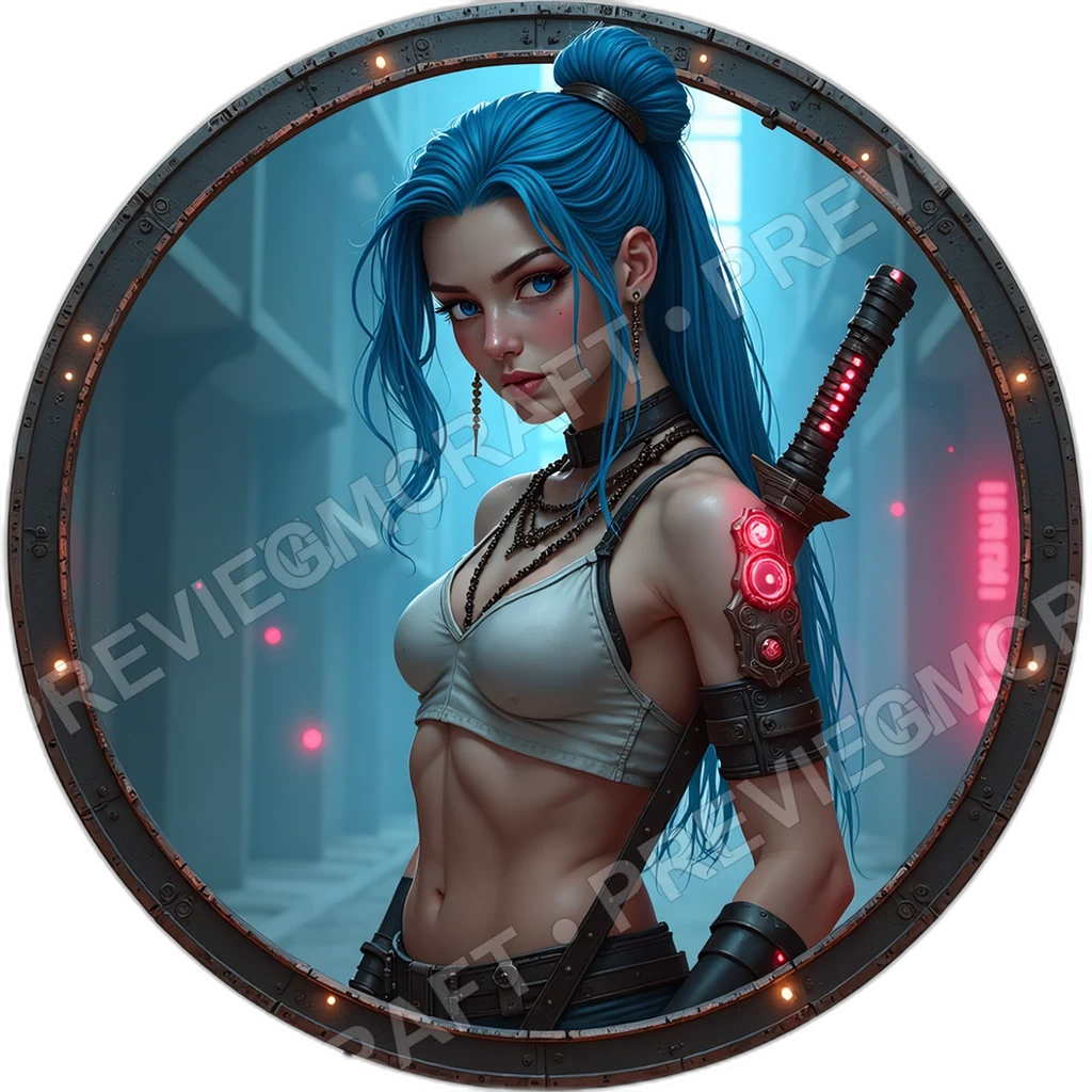 Half Plated Samurai, Monofilament Katana, Ocular Targeting Array, Burn Scar Across Chest, Reinforced Heavy Boots, Mercenaries, ,Elder Very Old Person, 0001 top-down token preview