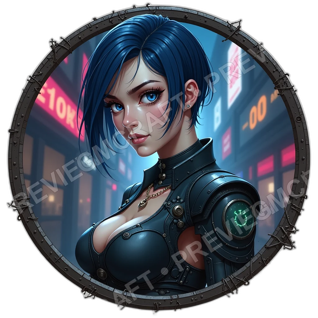 Sunder Heavy, Female, Recoil Damped Thighs, Slag Marked Riot Plate, Trophy Shrapnel Necklace, Mercenaries, ,Older Adult Age,1.8,, ,Muscular Build,1.8, 0001 top-down token preview