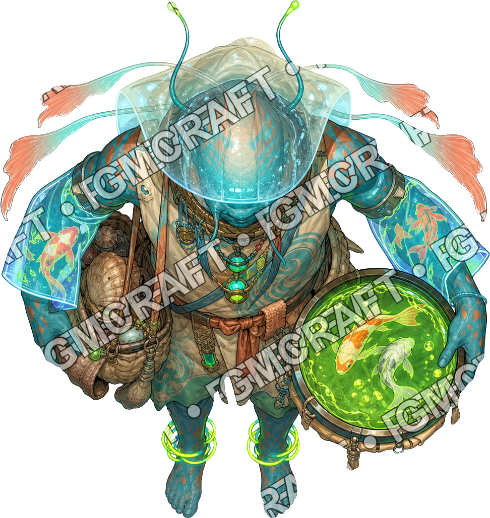 Acid Koi Barker top-down token preview