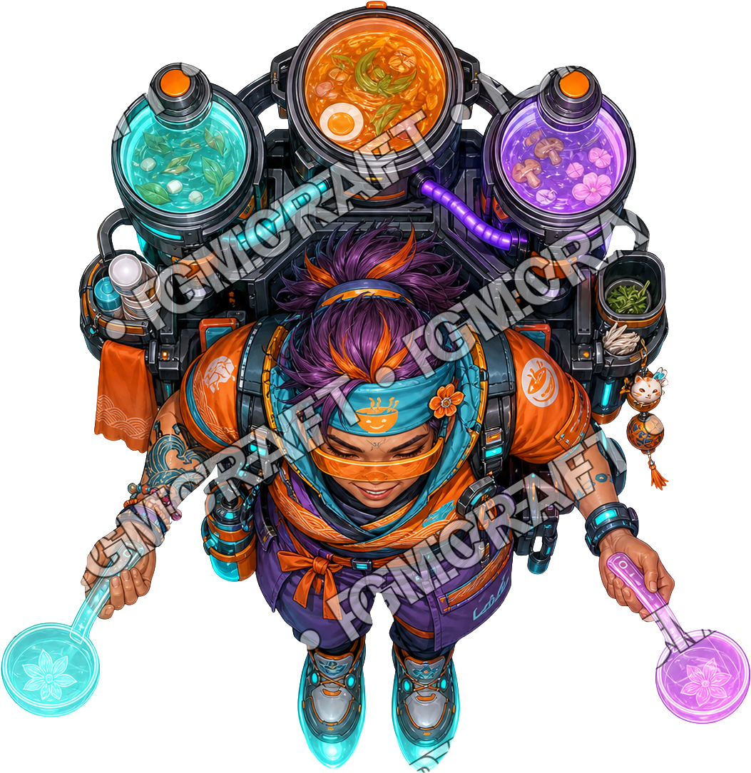Neon Broth Vendor top-down token preview