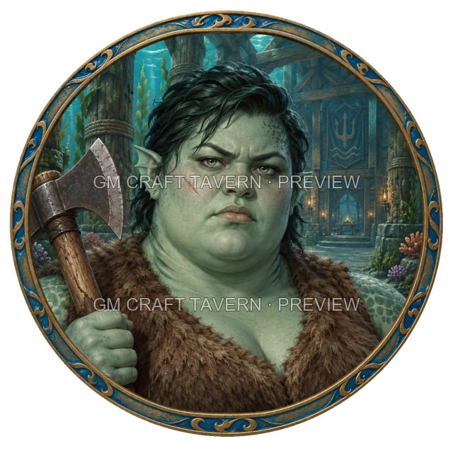 Grom Stonebrook - Barbarian top-down token preview
