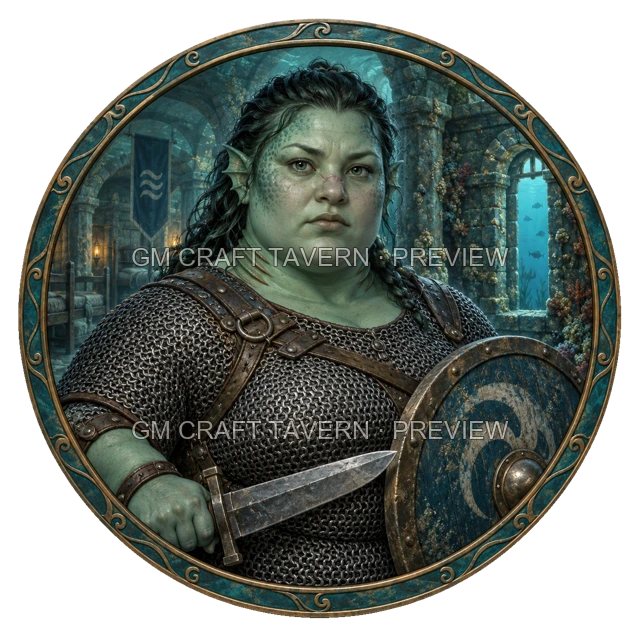 Grom Redcliff - Fighter top-down token preview
