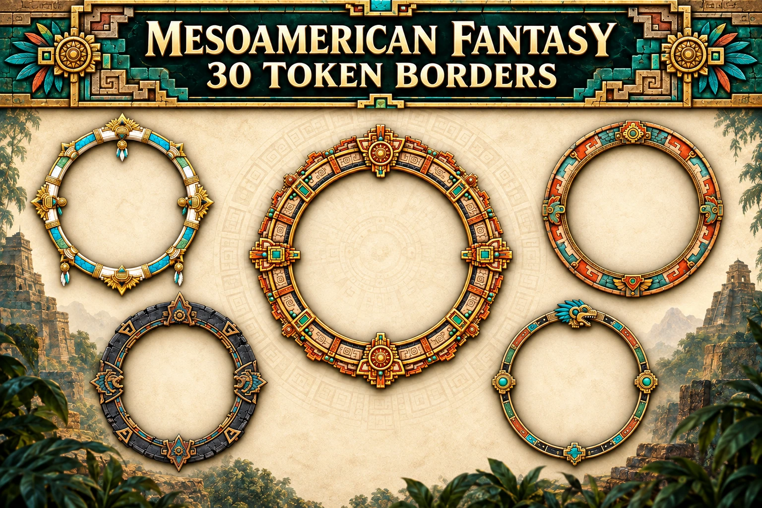Mesoamerican Fantasy Borders product preview