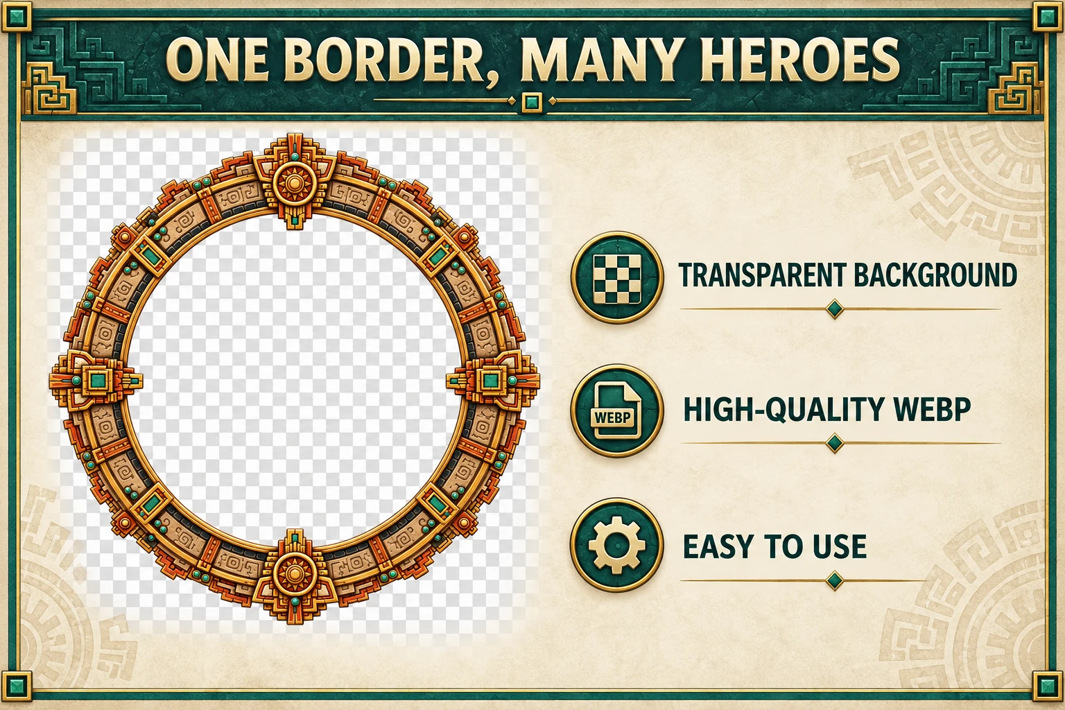 Aperçu du produit Mesoamerican Fantasy Borders 1