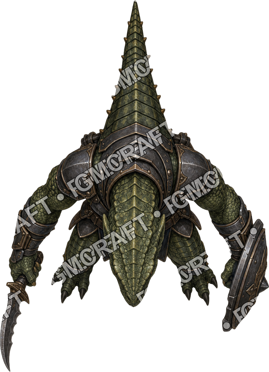 Reptilian Warrior top-down token preview