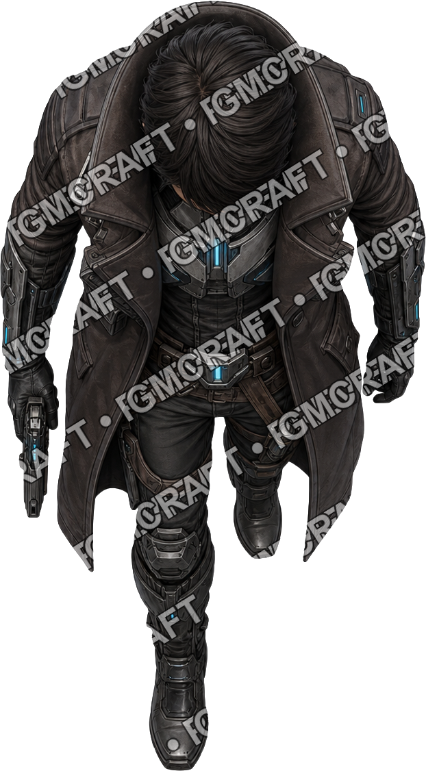 Trenchcoat Gunslinger top-down token preview