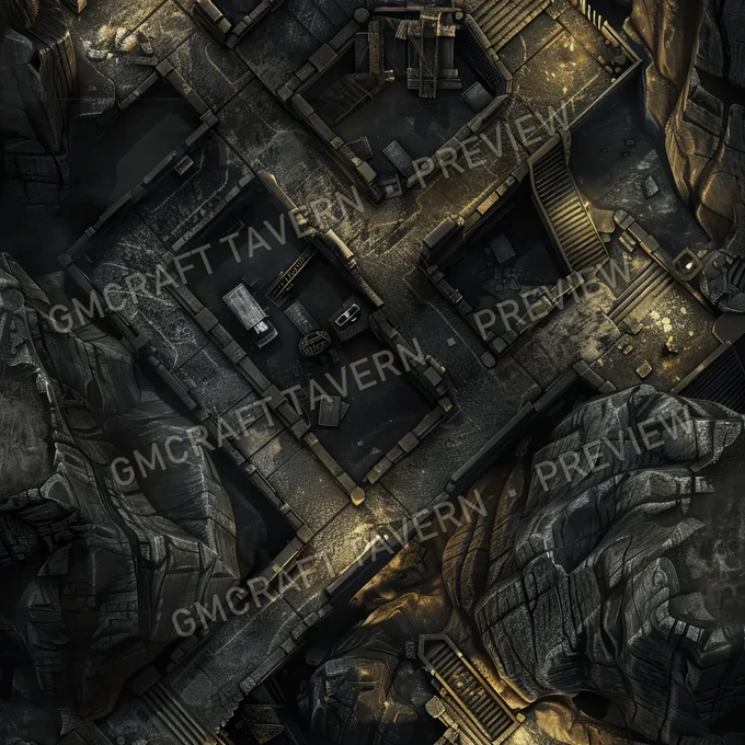 Abandoned Mines With Labyrinthin battlemap preview