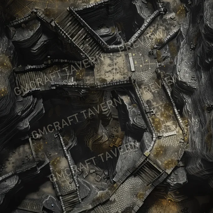 Abandoned Mines With Labyrinthin battlemap preview