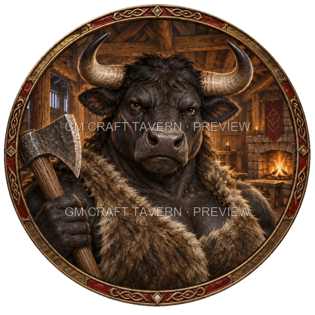 Aperçu du token vu du dessus de Grom Stonebrook - Barbare