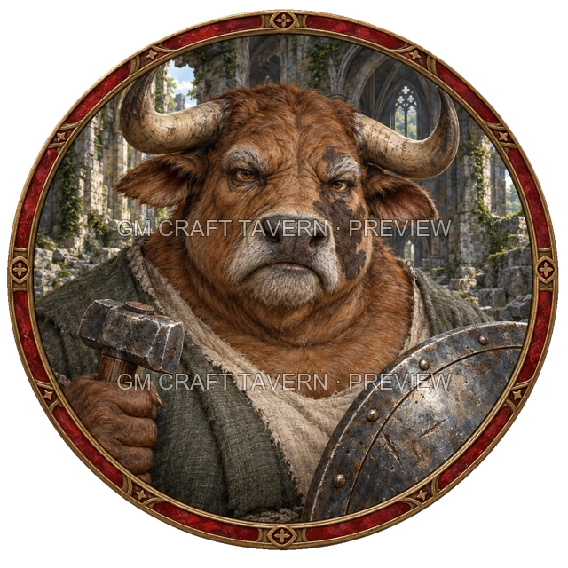 Aperçu du token vu du dessus de Grom Mossridge - Paladin