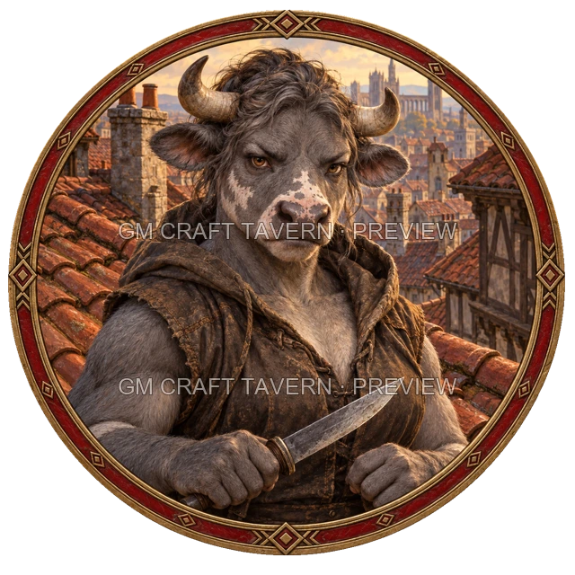 Aperçu du token vu du dessus de Grom Duskford - Roublard