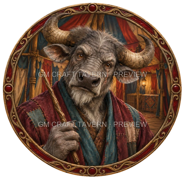 Aperçu du token vu du dessus de Morga Ironwell - Magicien