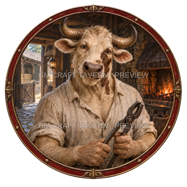 Varka Westmere - aperçu de token de forgeron vu du dessus
