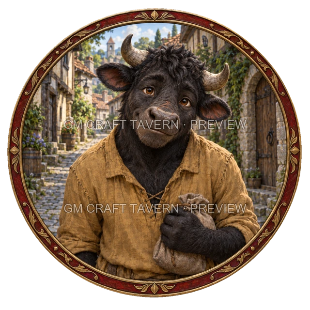 Varka Deepgrove - aperçu de token de villageois vu du dessus
