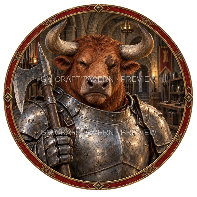 Varka Redcliff - aperçu de token de combattant vu du dessus