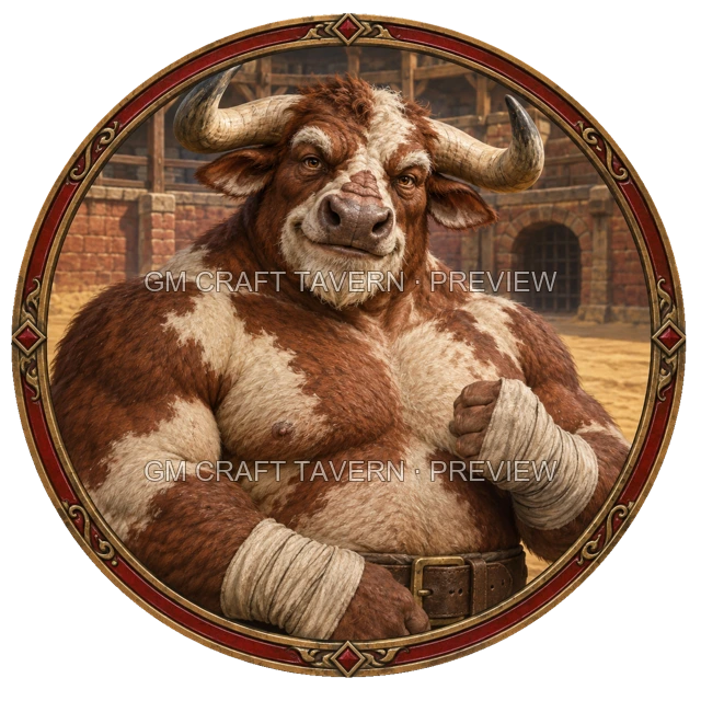 Morga Redcliff - aperçu de token de combattant vu du dessus