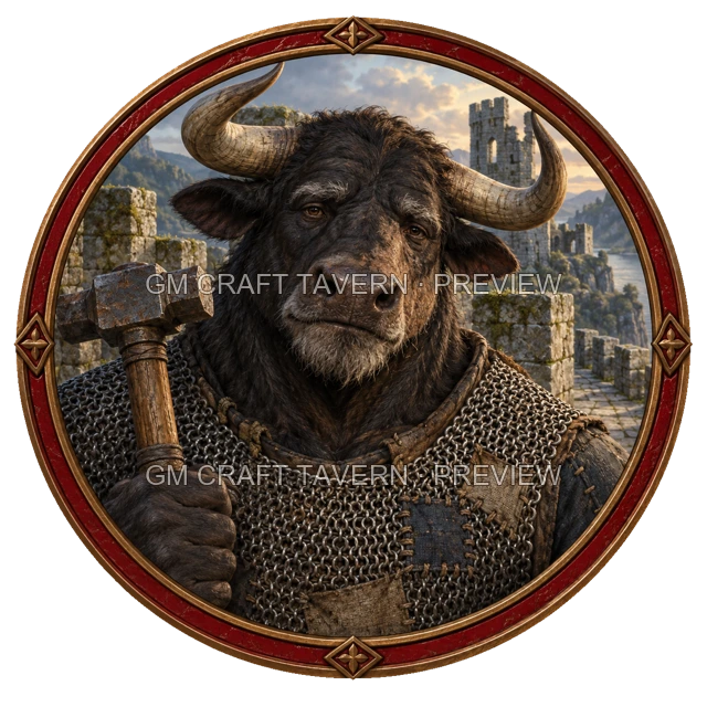 Morga Clearwell - aperçu de token de combattant vu du dessus
