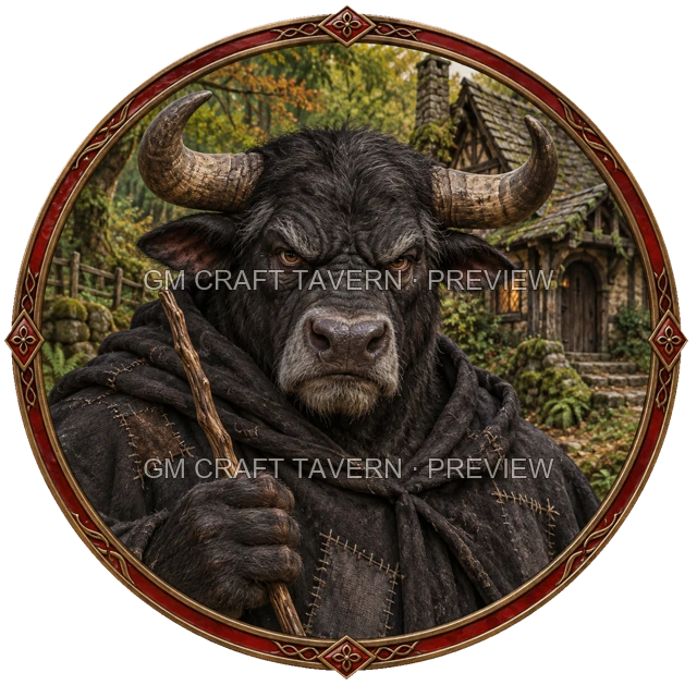Aperçu de token de sorcière maléfique vu du dessus