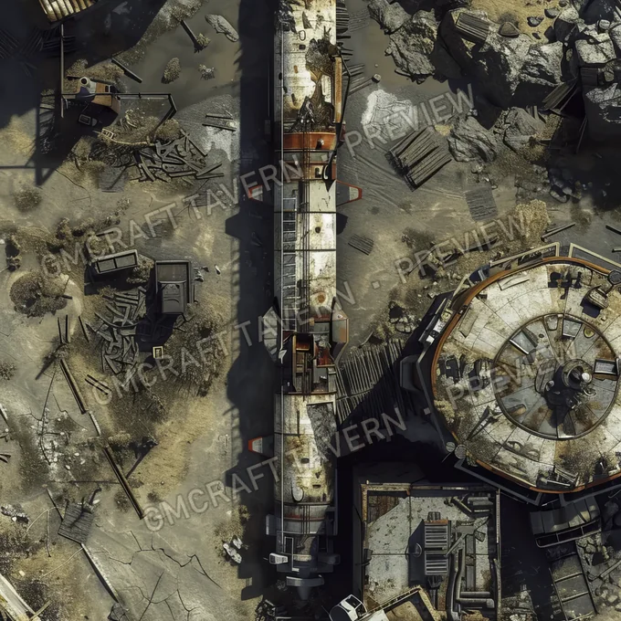 Aperçu de la battlemap de la rampe de lancement du missile abandonné