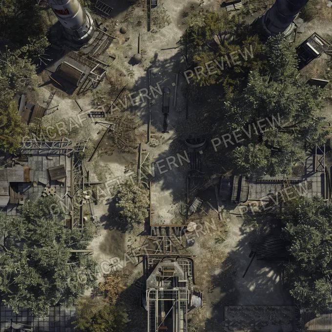 Aperçu de la battlemap de la rampe de lancement du missile abandonné