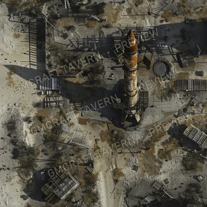 Aperçu de la battlemap de la rampe de lancement du missile abandonné