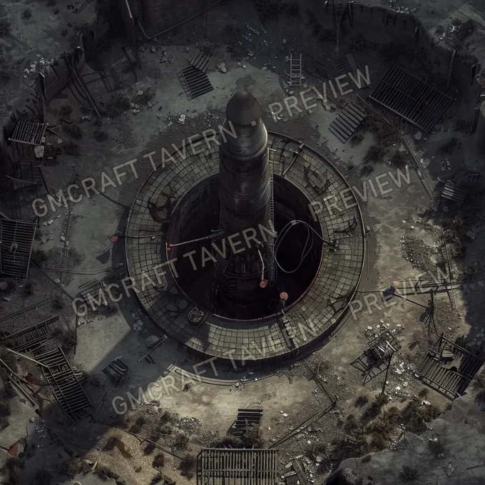 Aperçu de la battlemap du silo de missiles abandonné A — souterrain