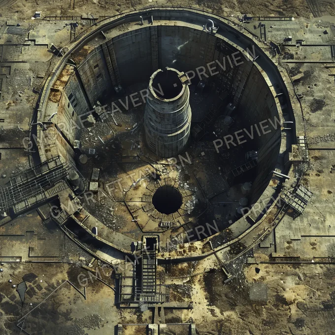 Aperçu de la battlemap du silo de missiles abandonné A — souterrain