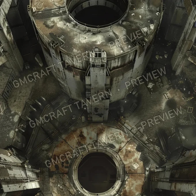 Aperçu de la battlemap du silo nucléaire abandonné avec Malf