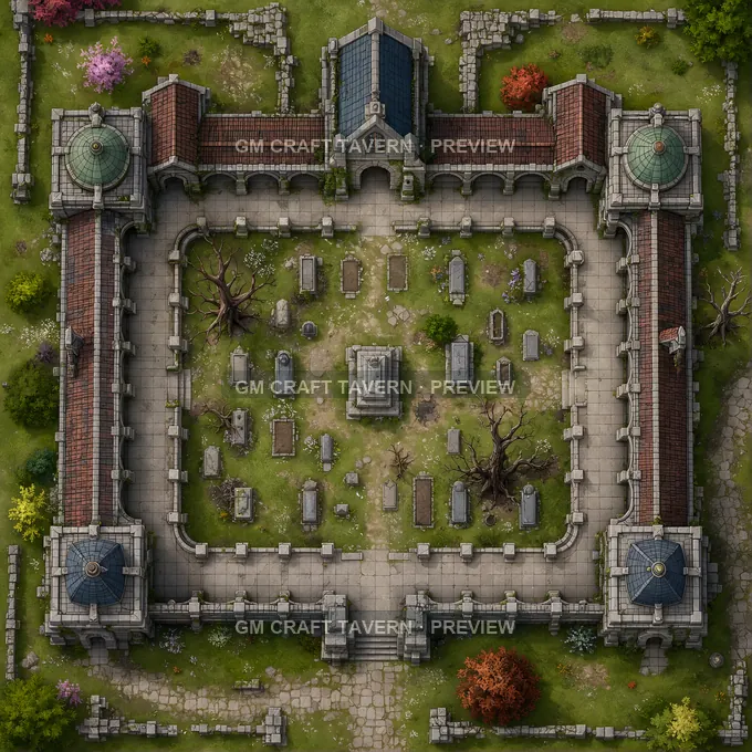 Grave Cloister battlemap preview