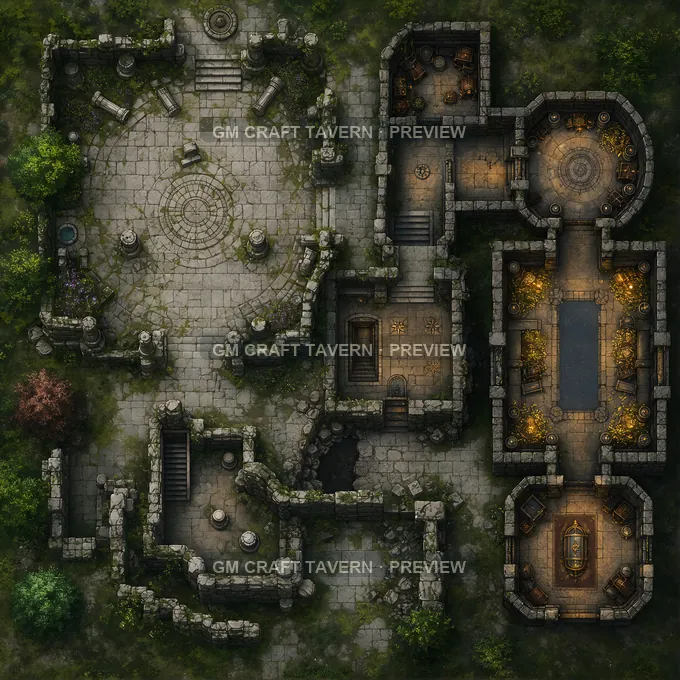 Hidden Relic Vault Entrance battlemap preview