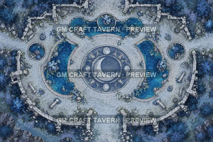 Moon Gate Courtyard battlemap preview
