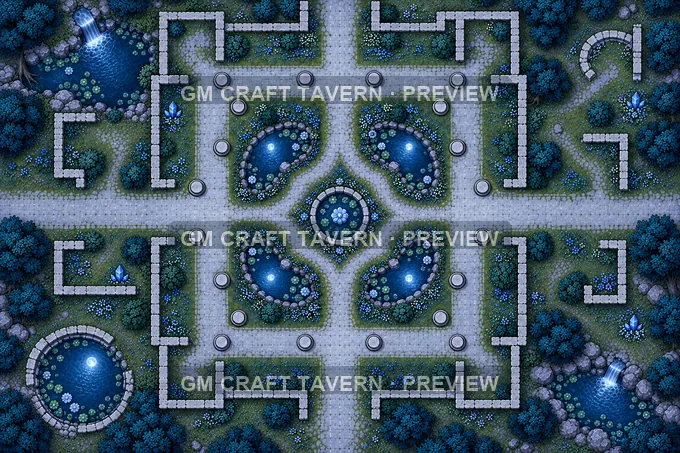 Sapphire Cloister battlemap preview