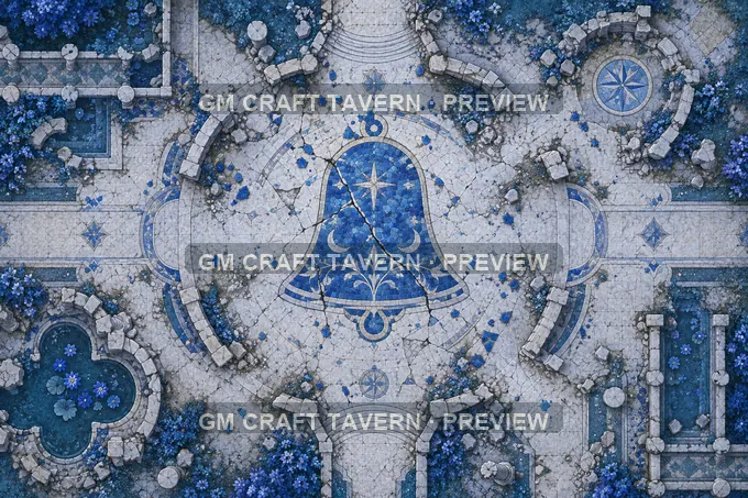 Crystal Bell Court battlemap preview